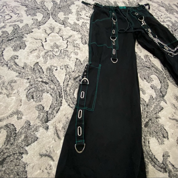 Tripp NYC Turquoise | Black Corset Bondage Pants - Picture 4 of 9